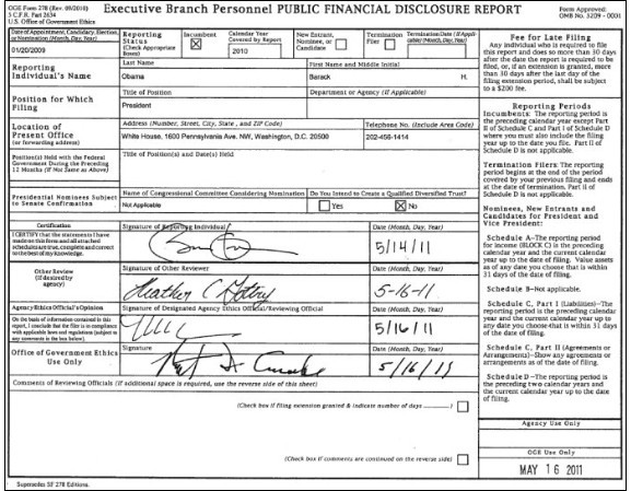 奧巴馬總統(tǒng)個人財務大公開