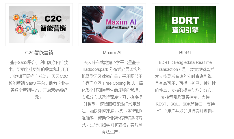 天云融創(chuàng)數(shù)據(jù)科技（北京）有限公司產(chǎn)品
